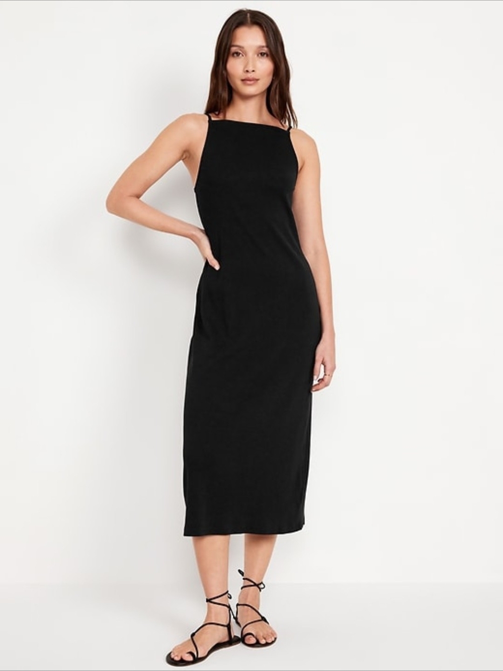 Old Navy Black Square-Neck Maxi Dress